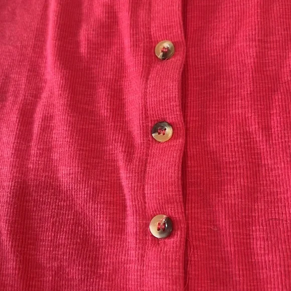 Free People beach ribbed pink button down dress - Picture 4 of 8